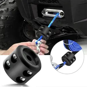 Car Bumper Absorber, Rubber Bumper Absorber Towing Hook Cable Stopper Protector, Winch Rope Protector, Suitable for Car Modification Accessories