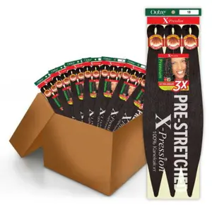 Outre Synthetic Hair Braids X-Pression Kanekalon 3X Pre Stretched Braid 72" Wholesale (40 packs)