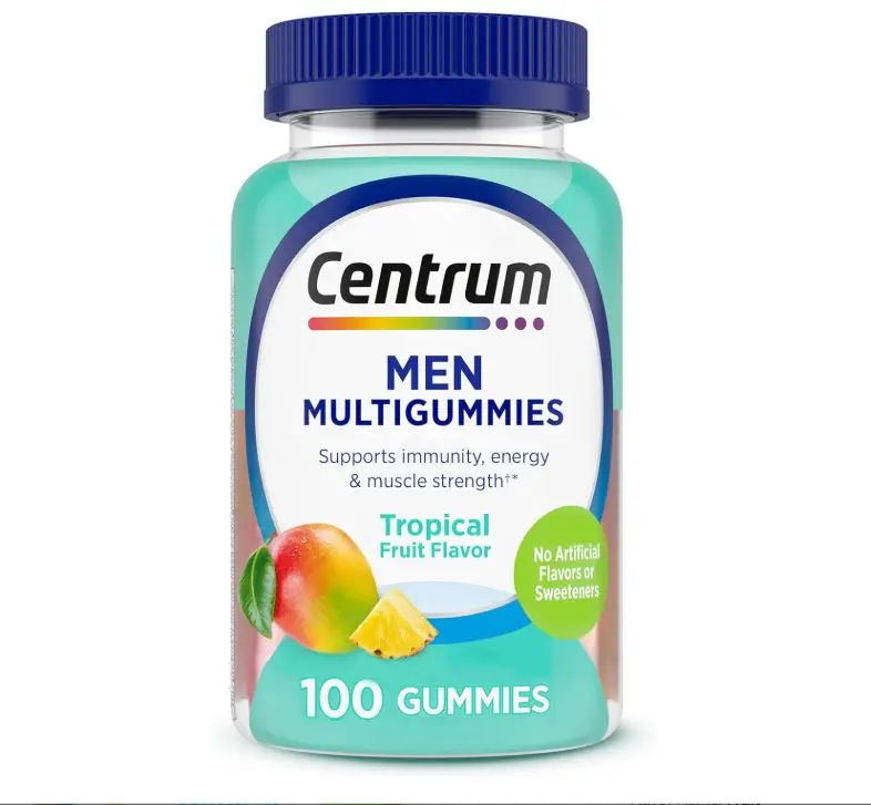 Centrum Men's Multivitamin Gummies, Immune, Energy, Healthy Appearance Support, 100 Count, 50 Day Supply