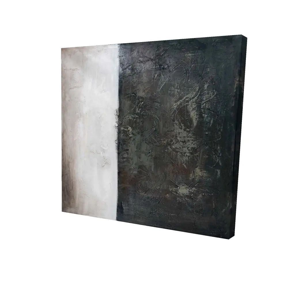 Begin Home Decor 2080-2424-AB77 24 x 24 in. Industrial White Abstract Shape Canvas - Home Decor Wall Art