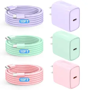 10Ft iPhone 17 16 15 Charger Fast Charging Type C Chargers USB C Charger Block i Phone 16 Chargers with 3 Pack 10FT Cable for iPhone 16/16 Plus/16 Pro/16 Pro Max/iPhone 15/15 Pro Max/Samsung