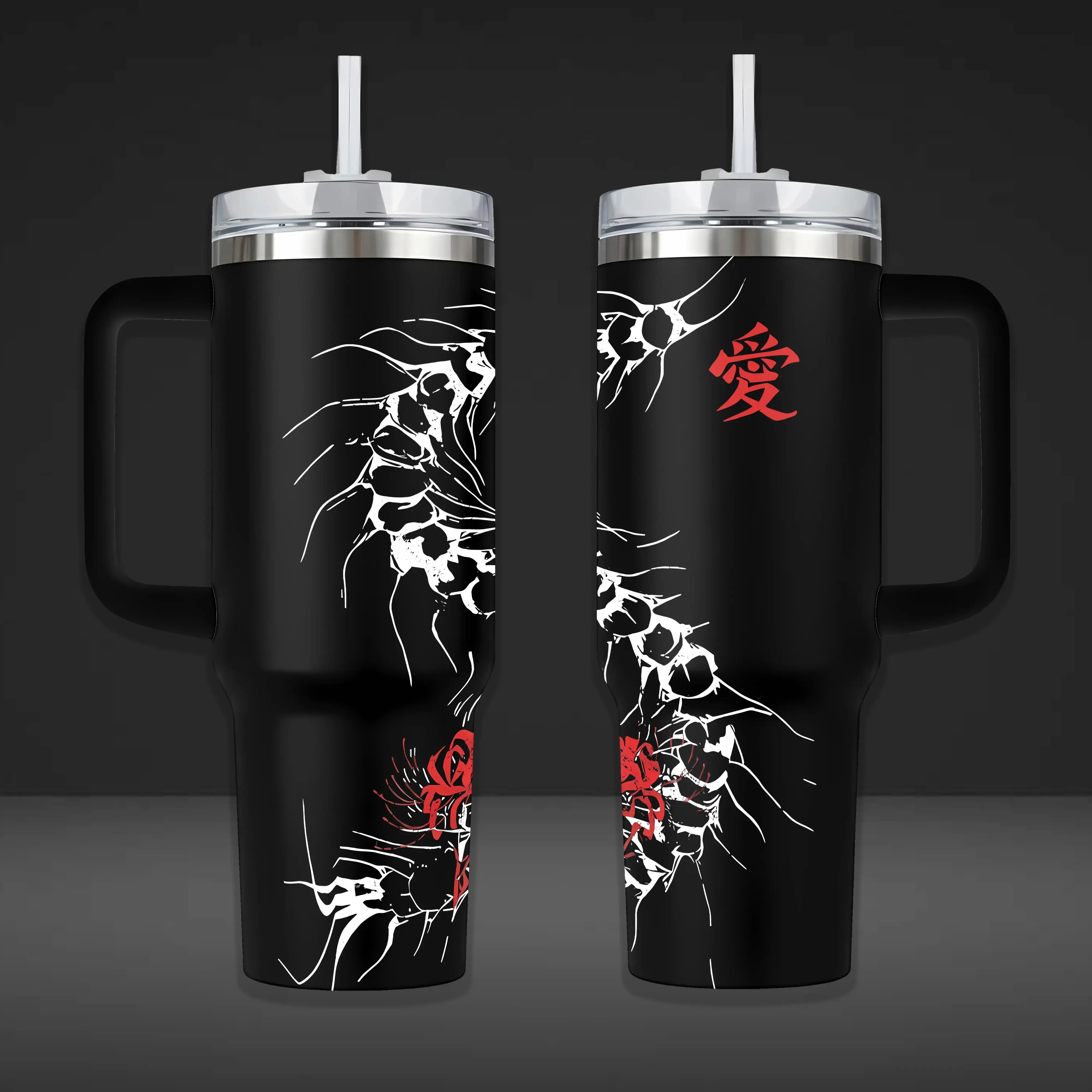 Retro Tokyo Ghoul Kaneki Ken Tribute Leakproof Vacuum Flask - 20oz/40oz Double-Wall Insulated Tumbler Shape Stainless Steel Drinkware, Perfect Gift for Anime Manga Fans, Adults Kitchenware Item