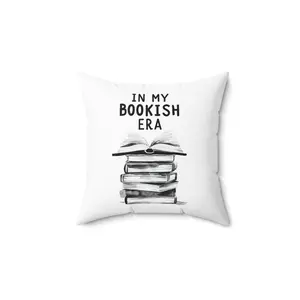 Book Lover's Square Pillow - 'In My Bookish Era' Decor