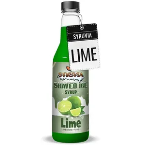 Syruvia Snow Cone Syrup 12.7oz - Lime Syrup For Shaved Ice, Snow Cones, Slushies, Italian Soda, Popsicles. Kosher, Dairy Free Beverage Flavor
