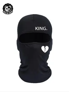 Letter & Heart Pattern Full Face Mask, Windproof Breathable Face Cover, Multifunctional Face Mask for Cycling, Skiing, Hiking, Fishing, Outdoor Sports, Windproof Balaclava