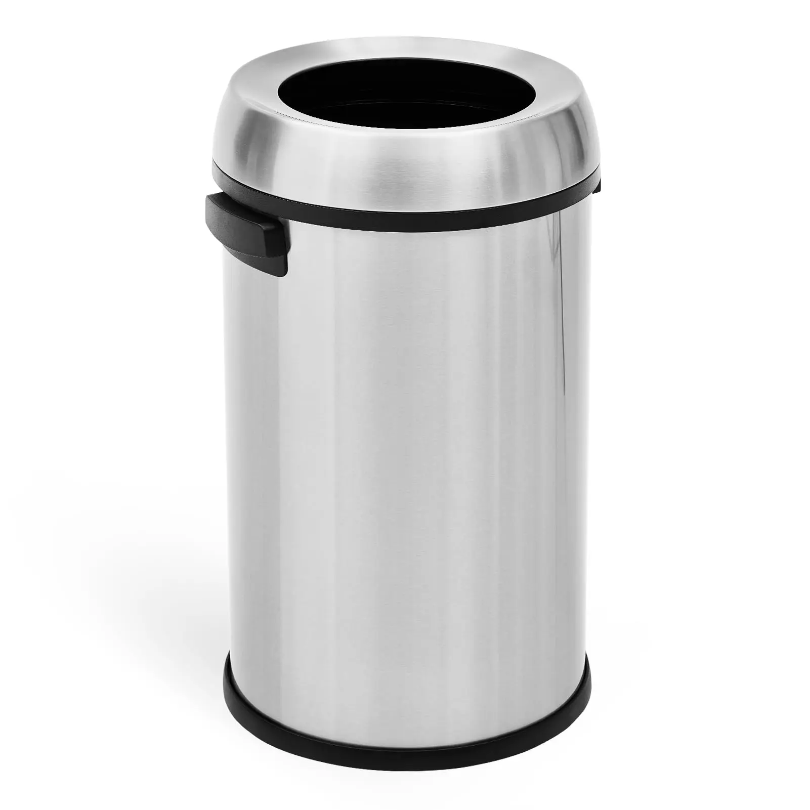GARVEE 65 Liter/17 Gallon Open Top Stainless Steel Garbage Can, Fingerprint-Resistant, Heavy Duty Commercial Round Bin for Kitchen, Outdoor, Home, and Office Use, Silver Finish