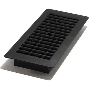 Decor Grates PL408-BLK Floor Register, 4x8, Black Plastic