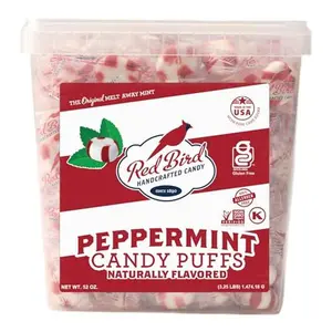 Red Bird Soft Peppermint Candy, Individually Wrapped, Gluten Free Breath Mints, 52 oz Tub