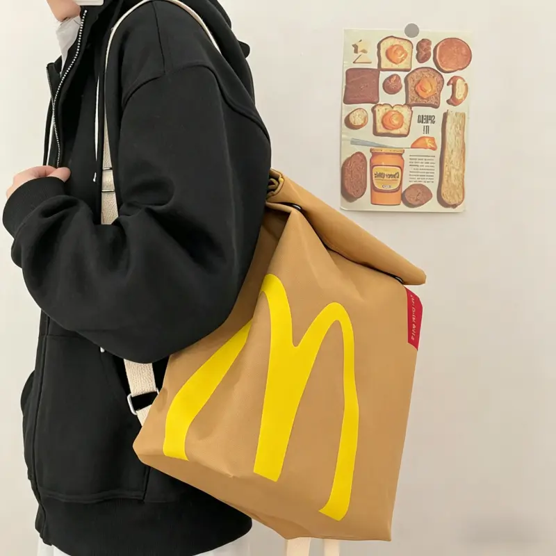 Foldable Reusable Grocery Bag, Large Capacity Shoulder Bag with Comfortable Handles, Multipurpose Tote for Travel, Work & Daily Use ﻿
