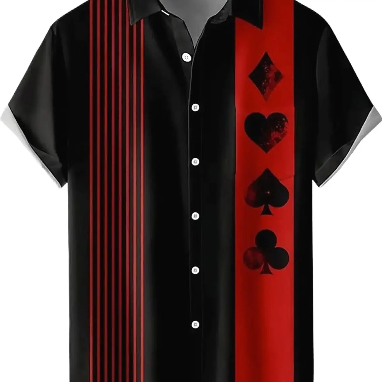Bowling Poker Art Playing Card Retro Hawaiian Shirt X