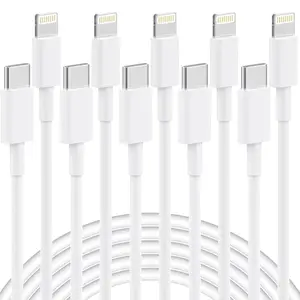 5 Pack 6FT USB C to Lightning Cable, [ MFi Certified]For iPhone Charger Fast Charging Cord for iPhone 14/13/12/11/X/8/7/Plus, iPad, AirPods - White