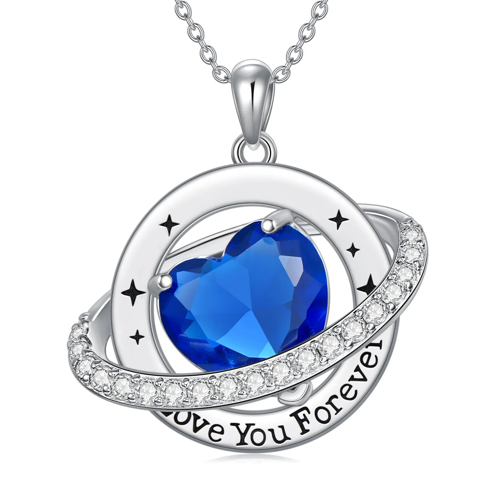 Women’s Saturn Necklace, 925 Sterling Silver Saturn Pendant, Planet Jewelry, Christmas & Birthday Gifts