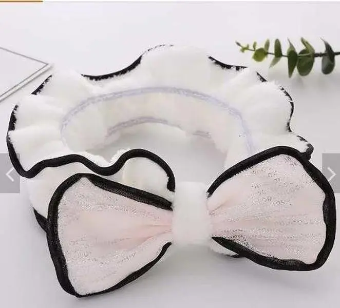 Cotton Hair Headband for Skincare and Makeup - Ideal for Shower or Washing Face Rubber Head Strap