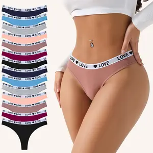 HOTCOM Women’s Ribbed Cotton Thong Clothes Multi-Pack – Low-Waist Seamless Breathable Everyday Womenswear Basics