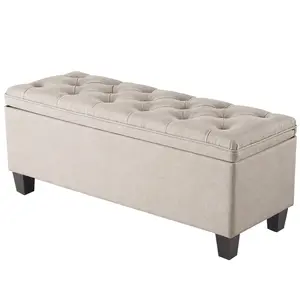 Decorative Storage Bench - Classic Brown Medallion Pattern, Hinged Lid, Deep Storage, 40" W x 16" D x 18" H, Easy Assembly, Bedroom & Entryway Use