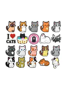 20PCS/set I Love Cat Paw series Shoe Charms Accessories Decorations Charm Accessory Fit Wristband Charm Party Present