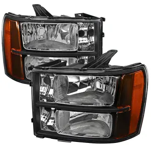 2007-2014 GMC Sierra Factory Style Headlights (Matte Black Housing/Clear Lens)