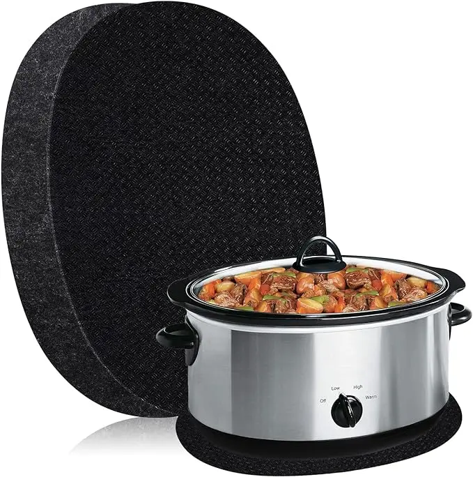 Heat Resistant Mat for Crockpot Slow Cooker with Appliance Slider Function, 2 Pack Countertop Protector for Crock Pot Slow Cookers, Crock-Pot 3-10 Quart, Hamilton Beach Slow Cooker