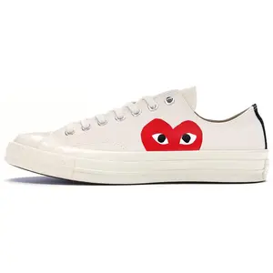 Comme des Garçons Play x Chuck 70 Low 'Milk' 2015 Round Toe Laces All Seasons White Canvas Limited Edition Streetwear Sneakers