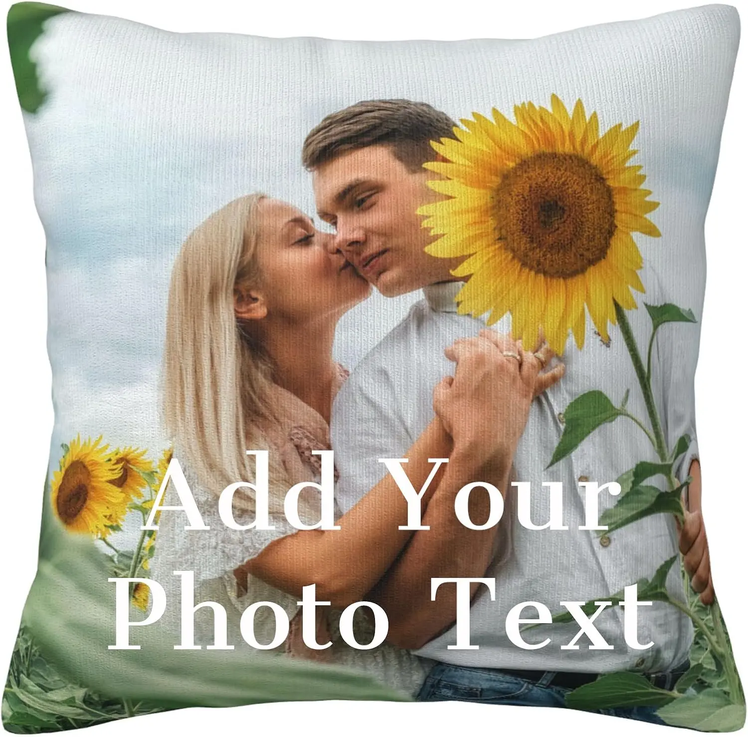Customizable Custom Photo Throw Pillow - Double-Sided Printing with Image, Text, Name, 40x40cm/12x20in, Easy to Disassemble and Wash, for Birthday Gifts, Room Decor, Bedding & Linens Soft Furnishings