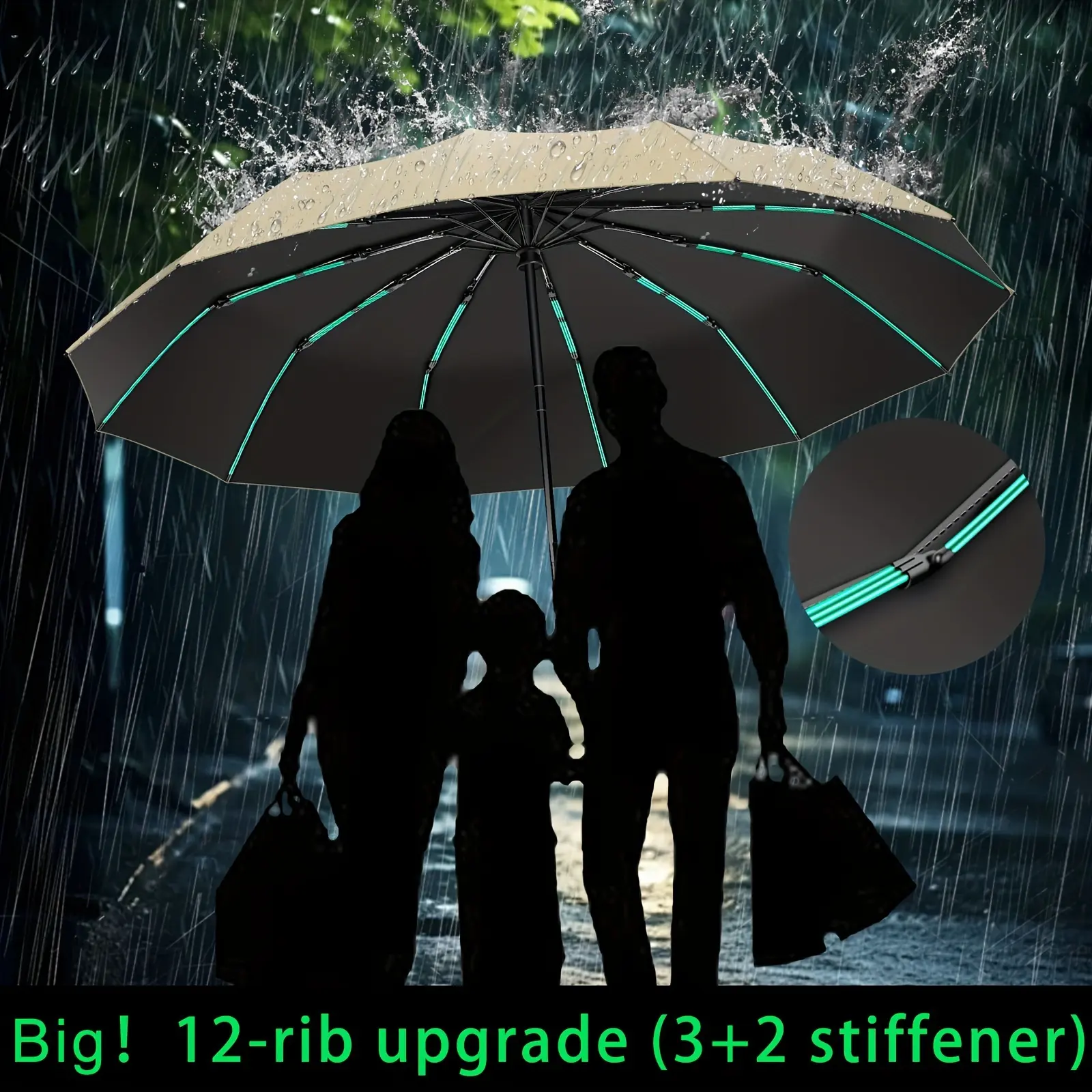 Super Windproof Folding Umbrella, Foldable Umbrella, All-Weather Design for Rain & Sun, Ideal for Both Men & Women, Perfect for Daily Use, Automatic Umbrella
