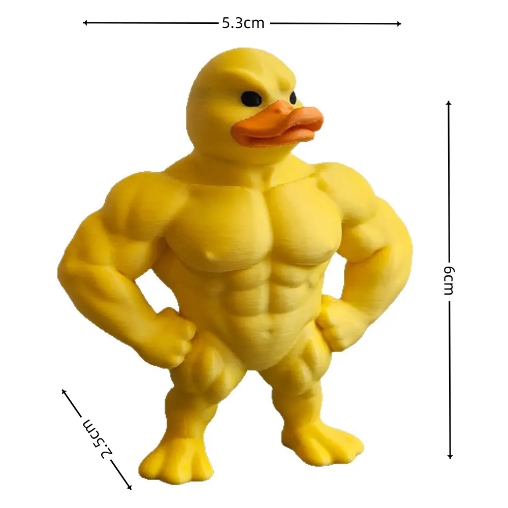 Funny muscle yellow duck toy, comical standing duck home decoration desktop ornament Funny muscle yellow duck toy, comical standing duck home decoration desktop ornament