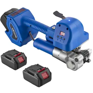 VEVOR Electric Strapping Machine, 2x 4000mAh Batteries, Automatic Strapping Tool with Digital Display for 0.394-0.748 inches Wide PET Straps, Handheld Banding Tools for Packaging Box Pallet