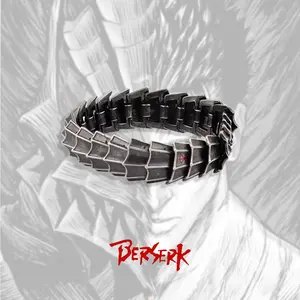 Berserk Guts Armor Bracelet Fashion Jewelry Accessories for Men Handmade Stainless Steel Black Antique Plating Unadjustable 8.5in Length