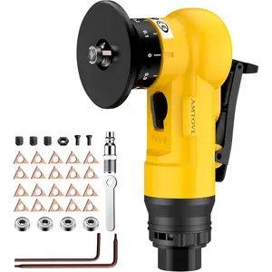 AMTOVL Air Chamfer Tool, Mini Pneumatic Chamfering Machine, 30000 RPM Pneumatic Chamfering Tool, 45 Degree Air Beveling Machine with 1/4 Inch Air Inlet for Metal, Wood, Acrylic Deburring and Trimming