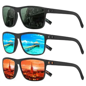 TURBOPEP 3 Pairs Simple Sunglasses For Fishing， Unisex Polarized Glasses, Square Sunglasses,Lightweight Frame Sun Glasses with UV Protection, Travel Accessories gafas de Springtok Modern Men