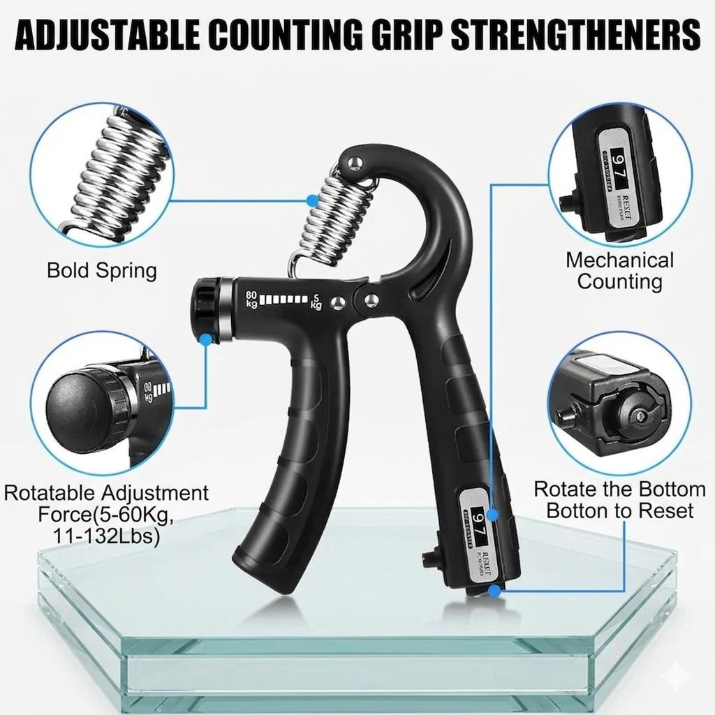 Grip Strength Trainer Kits (5 Pack), Forearm Strengthener with Adjustable Resistance, Grip Strength Tester, Finger Strengthener, Hand Gripper Strengthener Grip Strength Trainer Kits (5 Pack), Forearm Strengthener with Adjustable Resistance, Grip Strength Tester, Finger Strengthener, Hand Gripper Strengthener