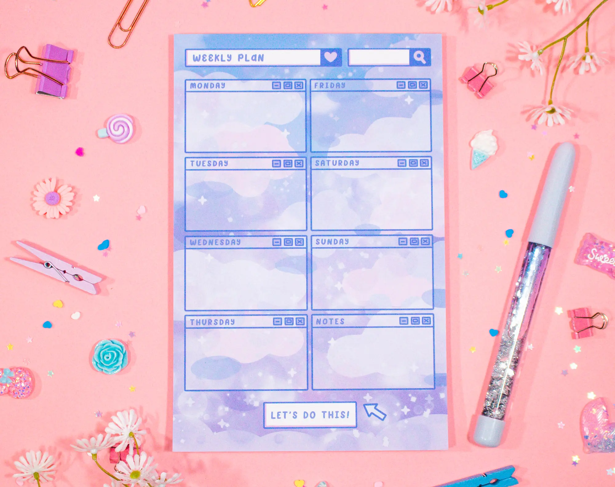 Weekly Planner Pad, 50 pages, 5.5x8.5 in