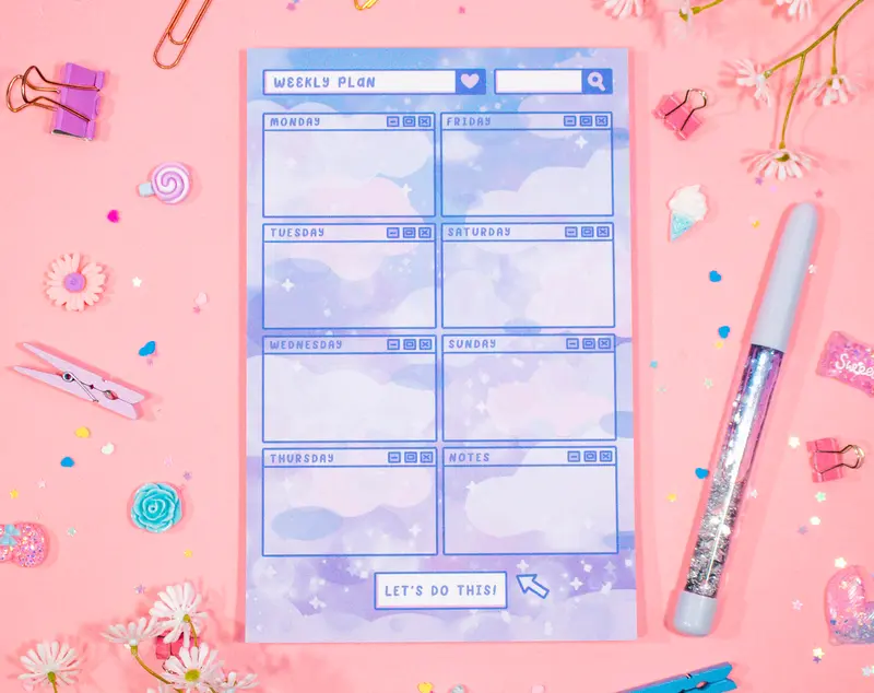 Weekly Planner Pad, 50 pages, 5.5x8.5 in