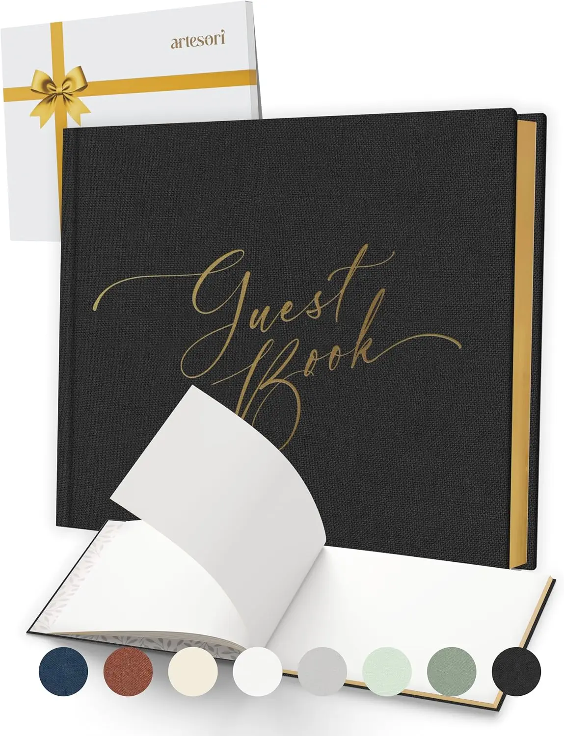 ARTESORI Personalized 2025 Wedding Guest Book for Reception — Guestbook to Sign in, Elegant Baby Shower Guest Book for Party & Birthday — Photo & Polaroid Guest Book for Wedding & Bridal Shower