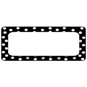 212 MAIN Die Cut Refrigerator Magnets - Black with White Polka Dots, 2.5x1 in Magnetic Decor, Write-Wipe Functionality for Scrapbooking, DIY Projects