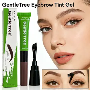 2pcs GentleTree Waterproof Semi-Permanent Peel-Off Eyebrow Gel, Built-in eyebrow brush Tattoo Eyebrow Pencil, Natural Matte Finish, Bark Brown/Brown/Light Brown, Eyebrow Dye for Sparse Brows Summer swimming, outdoor, camping, sweatproof , Daily Makeup