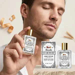 2 Bottles Men's Whiskey Scented Perfume, Fresh and Subtle Cologne, Long-Lasting Fragrance, Non-Irritating, Elegant Male Perfume