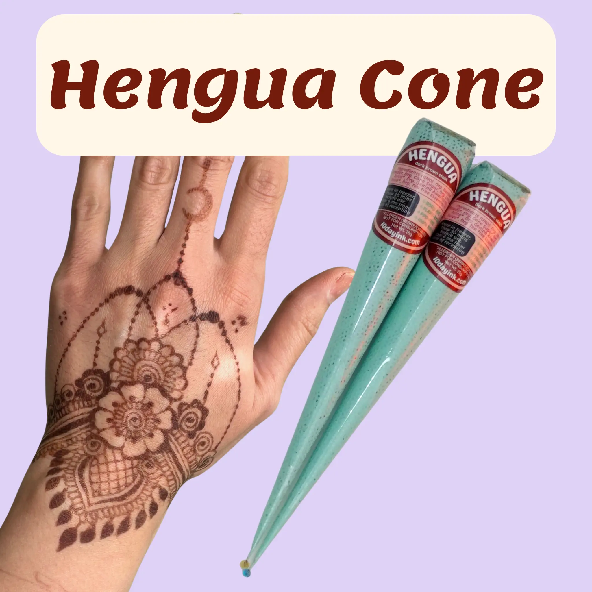 Hengua Mix Cone - 25g - Jagua Henna Blend - Deep Burgundy Stain