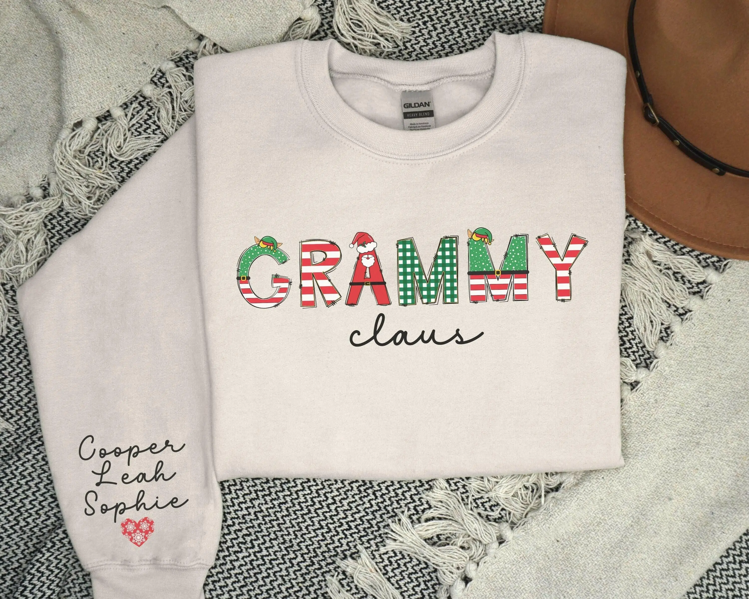 Grammy Claus Christmas Sweater - Personalized with Grandkids Names