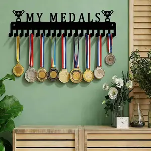 Personalized Medal Hanger Display, Sturdy Steel Medal Holder for Sport Race Runners, Easy to Install, Hangable, Perfect for Medals and Awards