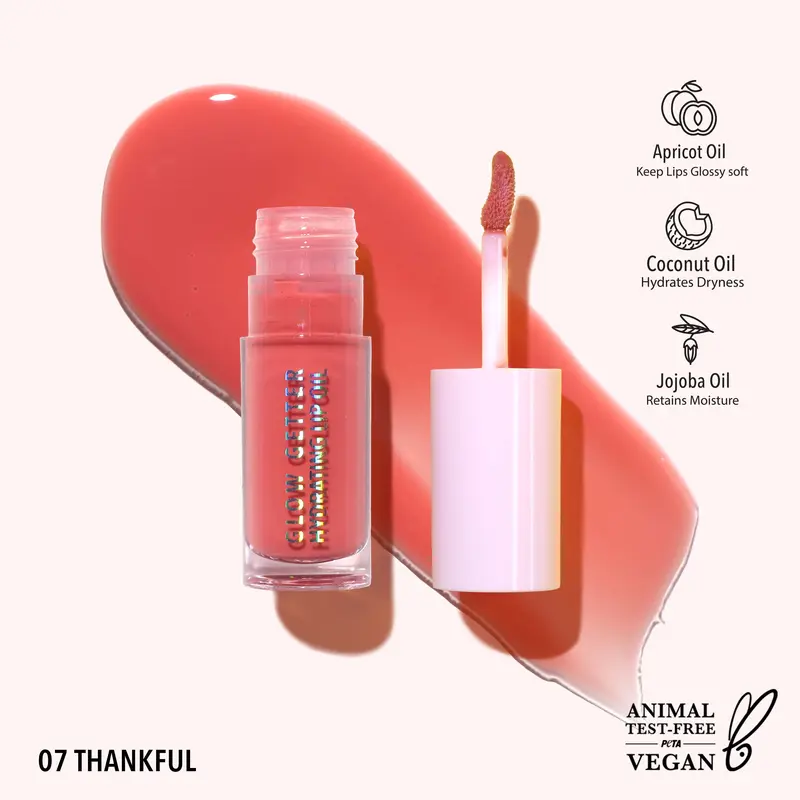 MOIRA | Glow Getter Hydrating Lip Oil (007, Thankful) | Nourishing Hydrating Lip Oil