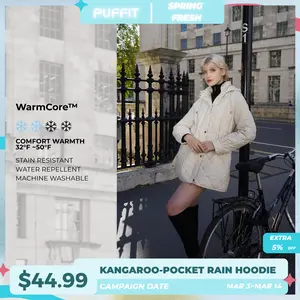 PUFFIT WarmCore Premium Mid-length Diamond Quilted Drawstring-waist PUFFER Style,Classic Diamond Pattern,Waist-cinching Lightweight Cotton Jacket,High-density Integrated Quilting Lightweight, Comfortable For Commuting, Stylish For Going Out SpringStatemen