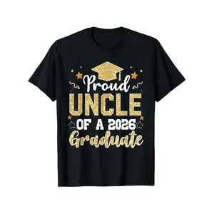 teen clothes Uncle Senior 2026 Proud Uncle of a Graduate from The Class of 2026 T-Shirt, Style 1, Unisex - Spring, Valentine'S Day, St. Patrick'S Day, Graduation Season, Easter Gifts for Retired Dads, Moms, Unisex 2026 Black T-Shirt Graphic Graphic Tees