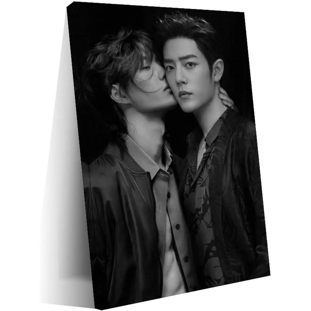 UBVFDLCA Xiao Zhan & Wang Yibo Production Art Canvas Print with Handmade Frame-Style Frame, 20x30 in (50x75 cm) Indoor Decorative Wall Decoration, Home Supplies for Bedroom, Living Room