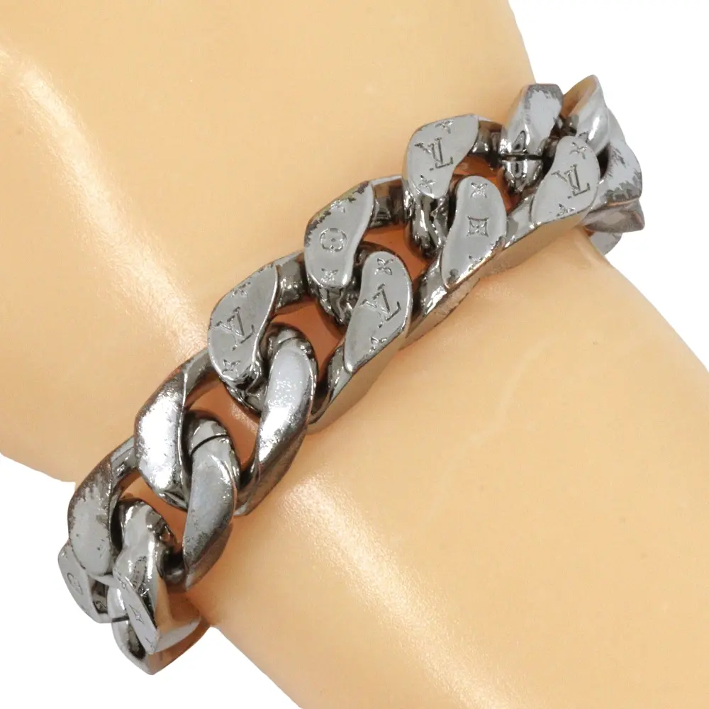 Pre-owned Louis Vuitton Iron Small Leather Goods LV Chain Links Bracelet
