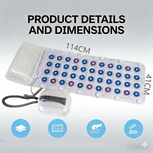 Bubble Bath Mat, Bathtub Mat with Air Massage and Remote Control, Waterproof, Non-Slip, Adjustable Bubble Intensity, Aroma Diffuser, 47x14.2 Inch Full Body Spa Massager