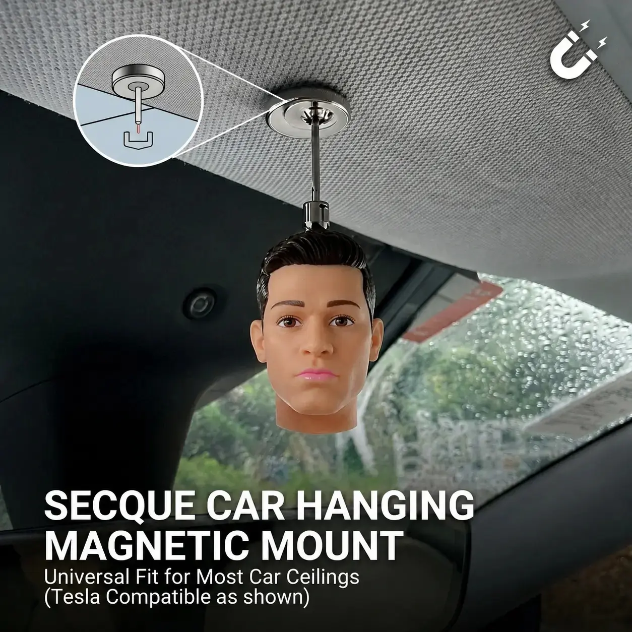 Driver Head Sculpture Dashboard Hanging Decor, Easy Install Automotive Interior Accessory, Realistic Painted, Secure Fit Car Decoration