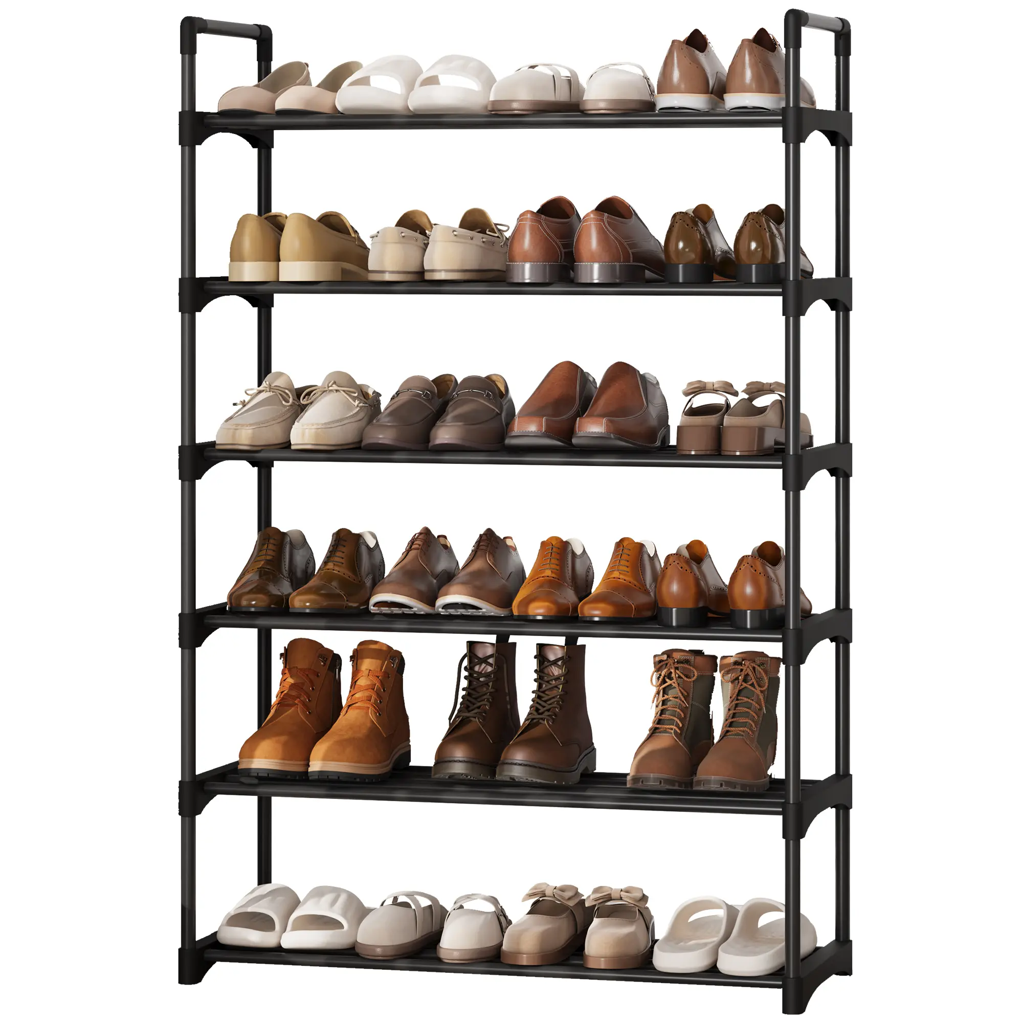 10 Tier Slim Shoe Rack Organizer, Sturdy Metal Frame with Non Woven Fabric Shelves, Adjustable Shoe Storage for Entryway Bedroom Living Room Dressing Room, Space Saving Shoe Shelf Keeps Footwear Neat and Accessible