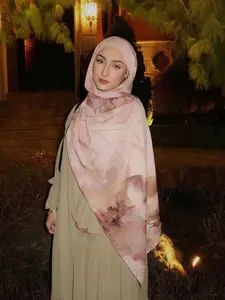 Women's Fashion Chic Floral Pattern Modesty Hijab Scarf, Soft Sun Protection Windproof Headscarf, Suitable for Outdoor Activities & Daily Wear