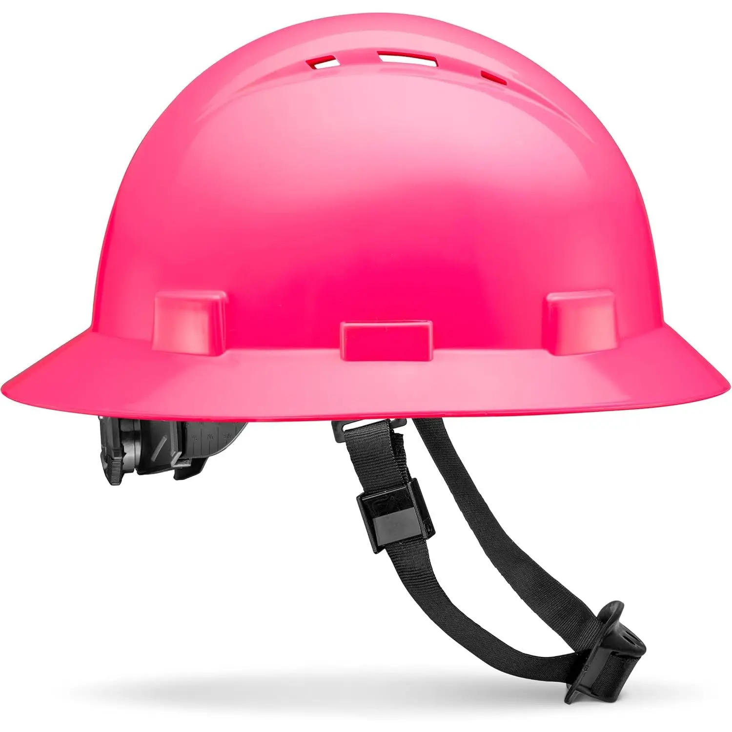 Safety Helmet, Full Brim Vented Solid Color OSHA Construction Hard Hat with 6-Point Suspension